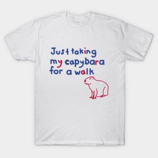 Just Taking My Capybara For a Walk Funny Quote T-Shirt